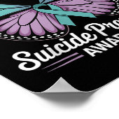 Ik Draag Blauwgroen &amp; Paarse voor zelfmoordpre Poster (Hoek)