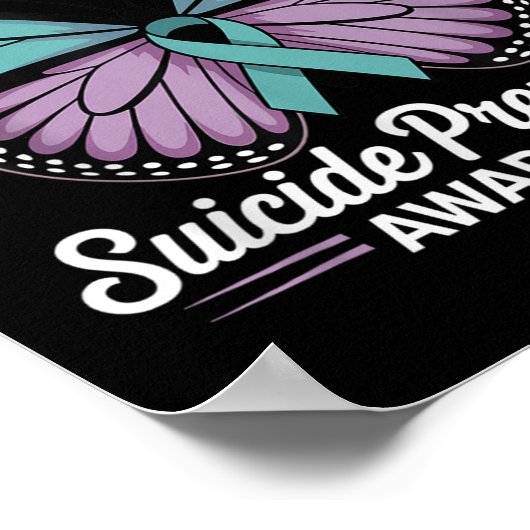 Ik Draag Blauwgroen &amp; Paarse voor zelfmoordpre Poster (Hoek)