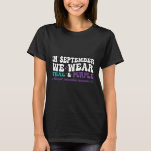 Ik Draag Blauwgroen & Paarse voor zelfmoordpre T-shirt
