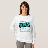 Ik Draag Blauwgroen beste vriend ovariumkanker van T-shirt (Voorkant volledig)