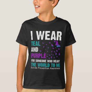 Ik Draag Blauwgroen en Paars voor iemand die de W T-shirt