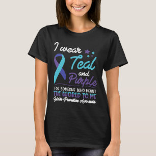 Ik Draag Blauwgroen en Paars voor iemand die de W T-shirt