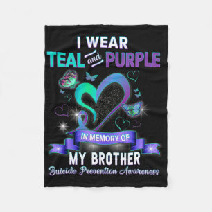 Ik Draag Blauwgroen en Paars voor mijn broer Suici Fleece Deken