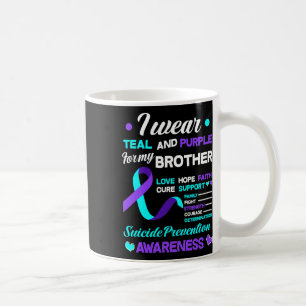 Ik Draag Blauwgroen en Paars voor mijn broer Suici Koffiemok