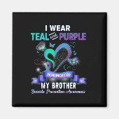 Ik Draag Blauwgroen en Paars voor mijn broer Suici Magneet (Voorkant)