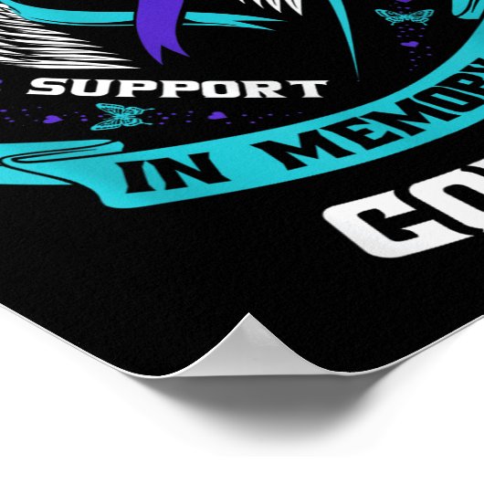 Ik Draag Blauwgroen en Paars voor mijn neef suicid Poster (Hoek)