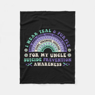 Ik Draag Blauwgroen en Paars voor mijn oom Suicide Fleece Deken