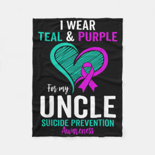 Ik Draag Blauwgroen en Paars voor mijn oom Suicide Fleece Deken