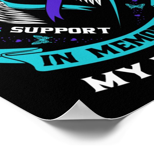 Ik Draag Blauwgroen en Paars voor mijn vader Suici Poster (Hoek)