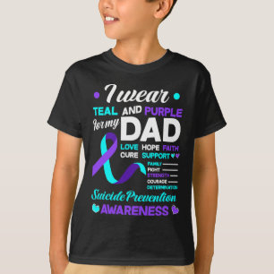 Ik Draag Blauwgroen en Paars voor mijn vader zelfm T-shirt