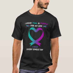 Ik Draag Blauwgroen en Paars voor mijn zoon... ik  T-shirt