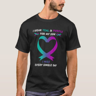 Ik Draag Blauwgroen en Paars voor mijn zoon... ik  T-shirt