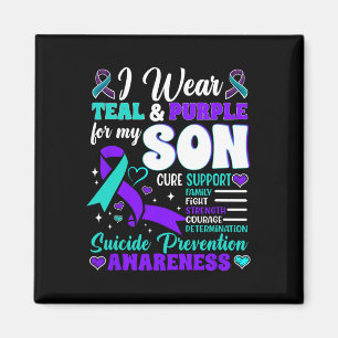 Ik Draag Blauwgroen en Paars voor mijn zoon Suicid Magneet