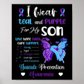 Ik Draag Blauwgroen en Paars voor mijn zoon Suicid Poster (Voorkant)