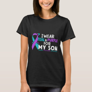 Ik Draag Blauwgroen en Paars voor mijn zoon Suicid T-shirt