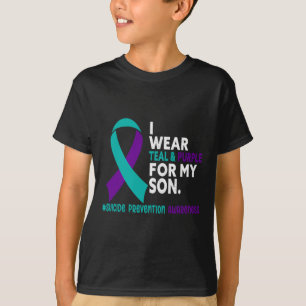 Ik Draag Blauwgroen en Paars voor mijn zoon Suicid T-shirt