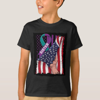 Ik Draag Blauwgroen en Paars voor mijn zuster Suic T-shirt