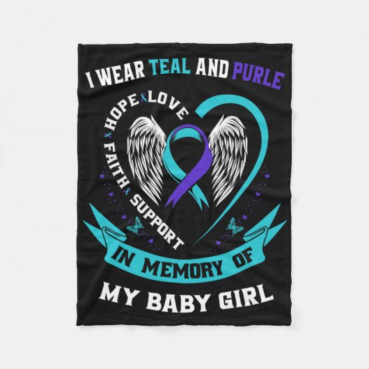 Ik Draag Blauwgroen en Paarse Baby zelfmoordbewust Fleece Deken (Voorkant)