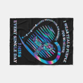 Ik Draag Blauwgroen en Paarse hart zelfmoordpreven Fleece Deken (Voorkant (Horizontaal))