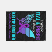Ik Draag Blauwgroen en Paarse ter nagedachtenis aa Fleece Deken (Voorkant (Horizontaal))