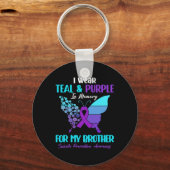 Ik Draag Blauwgroen en Paarse ter nagedachtenis aa Sleutelhanger (Voorkant)