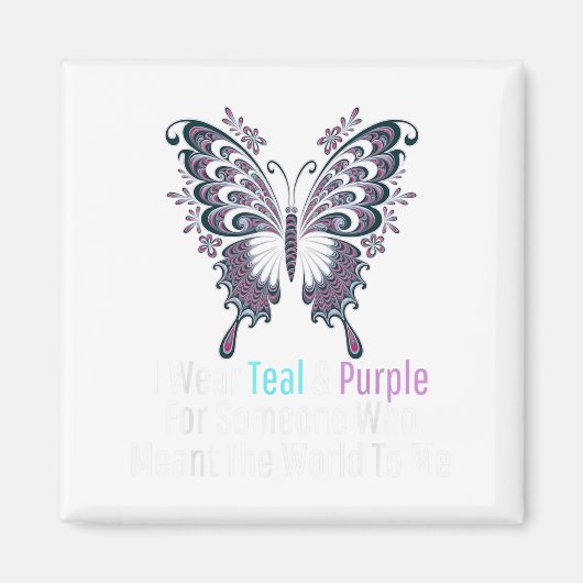 Ik Draag Blauwgroen en Paarse vlinderzelfmoordprev Magneet (Voorkant)