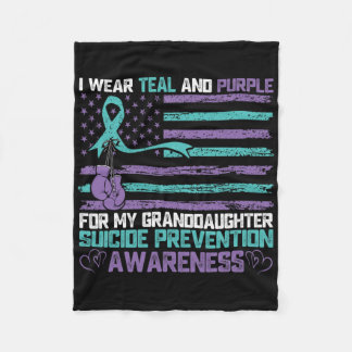 Ik Draag Blauwgroen en Paarse voor mijn kleindocht Fleece Deken