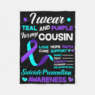 Ik Draag Blauwgroen en Paarse voor mijn neef Suici Fleece Deken