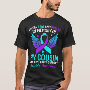 Ik Draag Blauwgroen en Paarse voor mijn neef Suici T-shirt