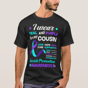 Ik Draag Blauwgroen en Paarse voor mijn neef Suici T-shirt
