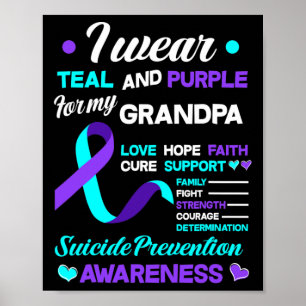 Ik Draag Blauwgroen en Paarse voor mijn opa Suicid Poster