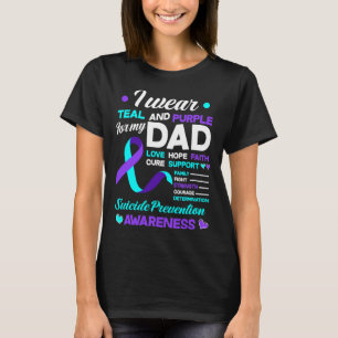 Ik Draag Blauwgroen en Paarse voor mijn vader Suic T-shirt