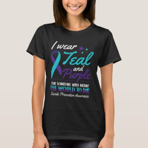 Ik Draag Blauwgroen en Paarse zelfmoordbewustwordi T-shirt