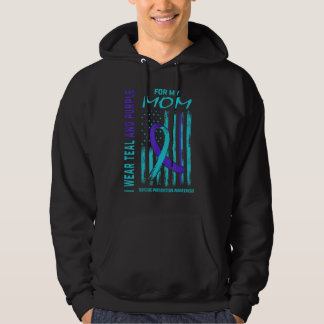 Ik Draag Blauwgroen en Paarse zelfmoordbewustzijn  Hoodie
