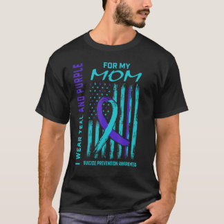 Ik Draag Blauwgroen en Paarse zelfmoordbewustzijn T-shirt