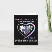 Ik Draag Blauwgroen en Paarse zelfmoordbewustzijns Kaart (Voorkant)