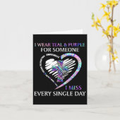 Ik Draag Blauwgroen en Paarse zelfmoordbewustzijns Kaart (Gele Bloem)