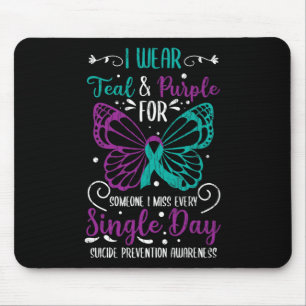 Ik Draag Blauwgroen en Paarse zelfmoordpreventie Muismat