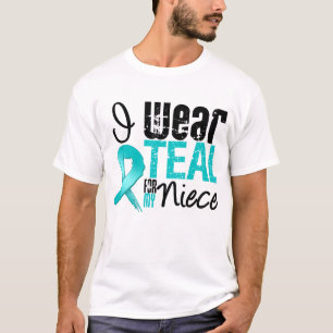 Ik Draag Blauwgroen lint voor mijn nichtje T-shirt