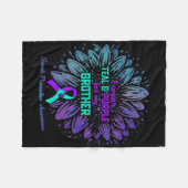 Ik Draag Blauwgroen Paars voor Broeder-zelfmoordpr Fleece Deken (Voorkant (Horizontaal))