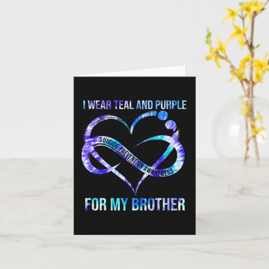 Ik Draag Blauwgroen Paars voor Broeder-zelfmoordpr Kaart (Gele Bloem)