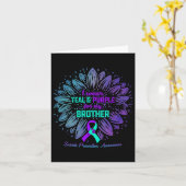 Ik Draag Blauwgroen Paars voor Broeder-zelfmoordpr Kaart (Gele Bloem)
