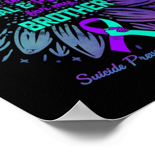 Ik Draag Blauwgroen Paars voor Broeder-zelfmoordpr Poster (Hoek)