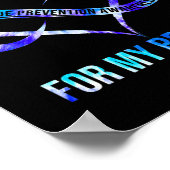 Ik Draag Blauwgroen Paars voor Broeder-zelfmoordpr Poster (Hoek)