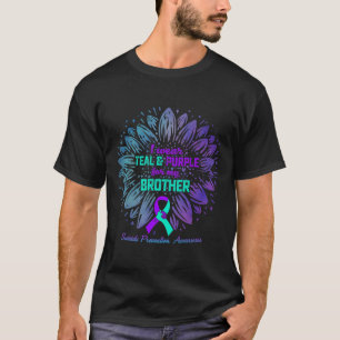 Ik Draag Blauwgroen Paars voor Broeder-zelfmoordpr T-shirt