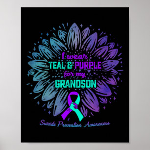 Ik Draag Blauwgroen Paars voor de preventie van mo Poster
