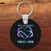 Ik Draag Blauwgroen Paars voor het voorkomen van z Sleutelhanger (Achterkant)