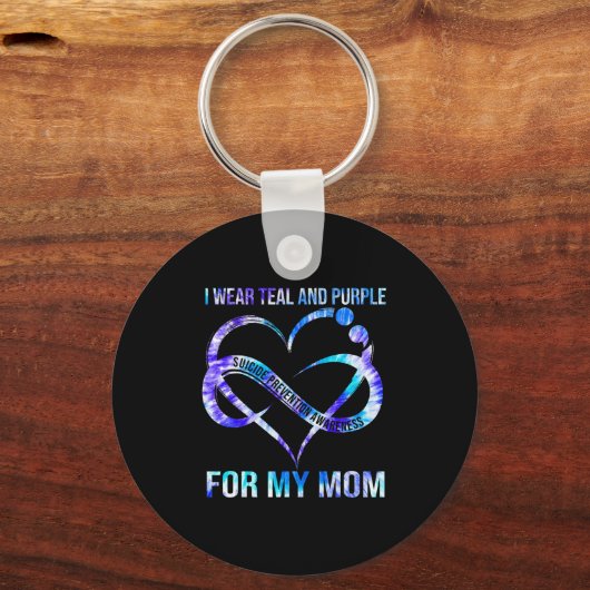 Ik Draag Blauwgroen Paars voor het voorkomen van z Sleutelhanger (Voorkant)