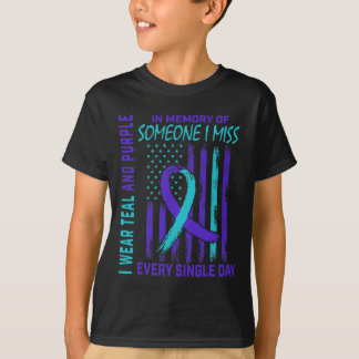 Ik Draag Blauwgroen Paars voor iemand die ik Miss T-shirt