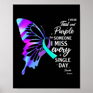 Ik Draag Blauwgroen Paars voor Memorial Suicide Pr Poster